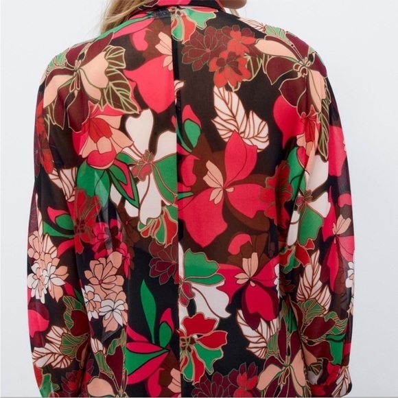 Zara NWT floral print satin effect dress - Picture 5 of 11